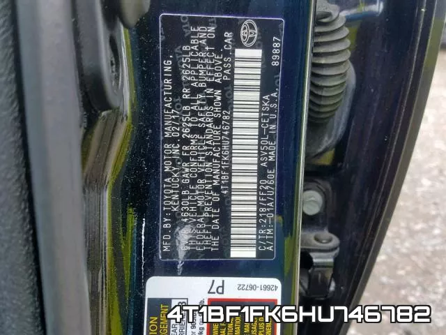 4T1BF1FK6HU746782 фото 2