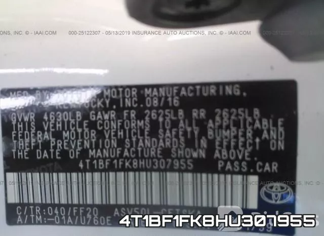4T1BF1FK8HU307955 фото 10