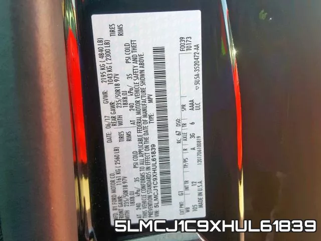 5LMCJ1C9XHUL61839 фото 2