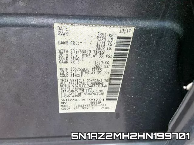 5N1AZ2MH2HN199701 фото 2