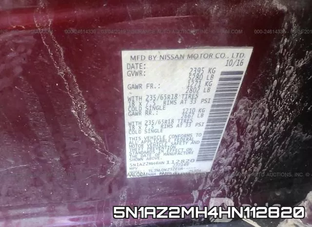 5N1AZ2MH4HN112820 фото 10