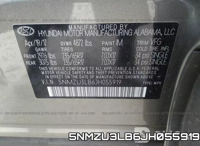 5NMZU3LB6JH055919 фото 10