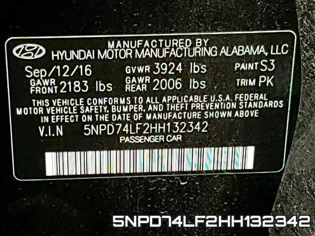 5NPD74LF2HH132342 фото 2
