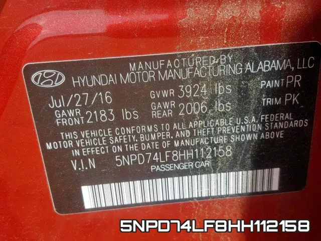 5NPD74LF8HH112158 фото 2