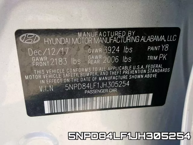 5NPD84LF1JH305254 фото 2