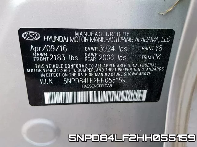 5NPD84LF2HH055159 фото 2