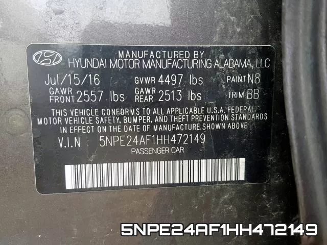 5NPE24AF1HH472149 фото 2