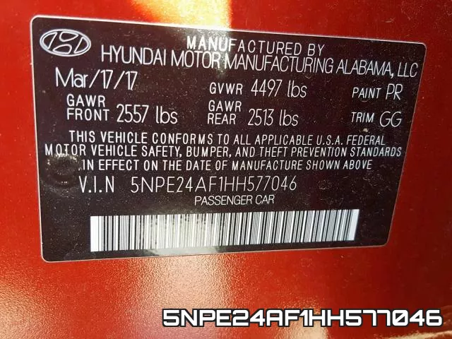 5NPE24AF1HH577046 фото 2