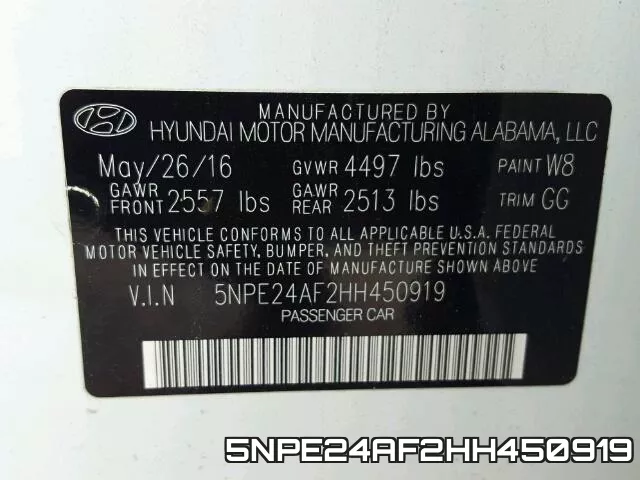 5NPE24AF2HH450919 фото 2