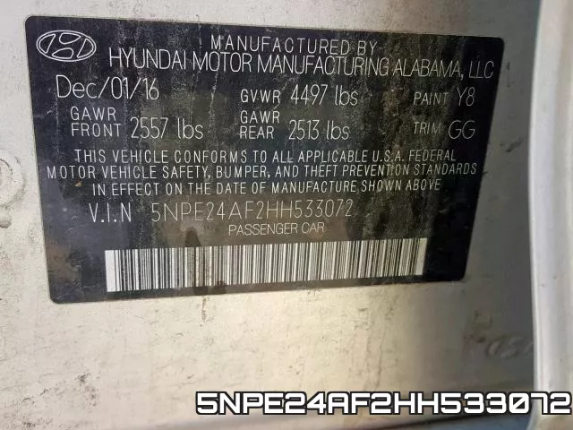 5NPE24AF2HH533072 фото 2