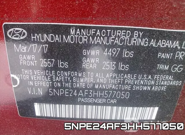 5NPE24AF3HH577050 фото 10