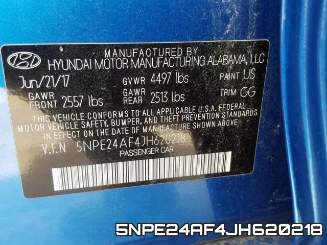 5NPE24AF4JH620218 фото 2