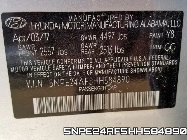 5NPE24AF5HH584890 фото 2