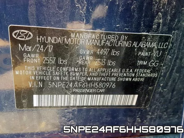 5NPE24AF6HH580976 фото 2