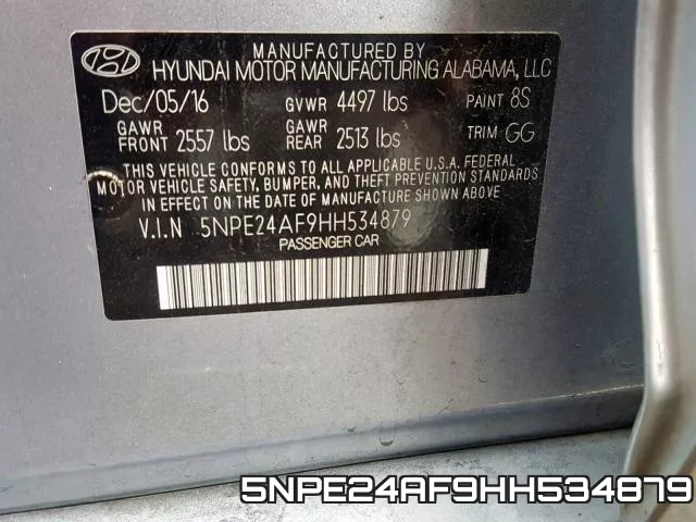 5NPE24AF9HH534879 фото 2