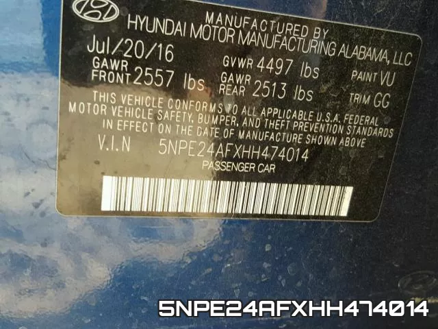 5NPE24AFXHH474014 фото 2