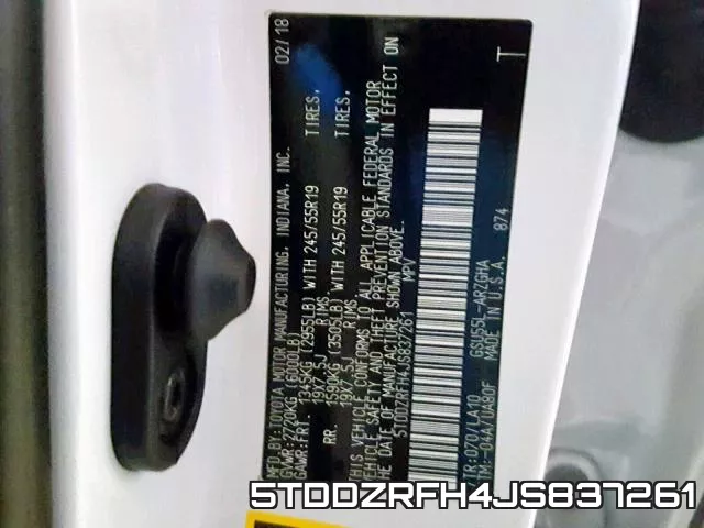 5TDDZRFH4JS837261 фото 2