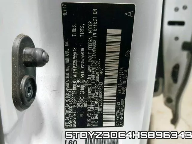 5TDYZ3DC4HS896343 фото 2