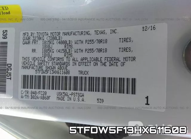 5TFDW5F13HX611608 фото 10