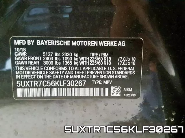 5UXTR7C56KLF30267 фото 2