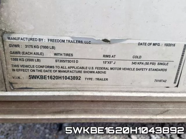 5WKBE1620H1043892 фото 2