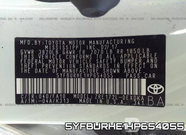 5YFBURHE1HP654055 фото 10