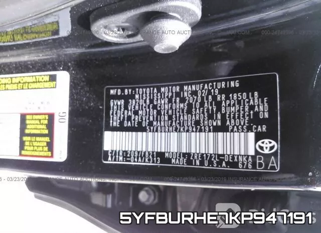 5YFBURHE7KP947191 фото 10