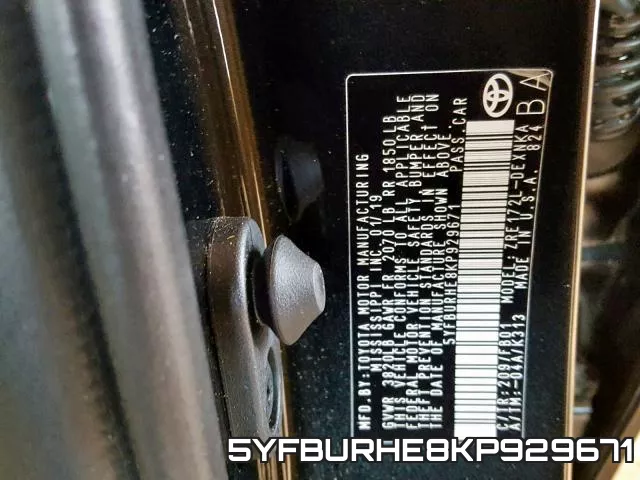 5YFBURHE8KP929671 фото 2