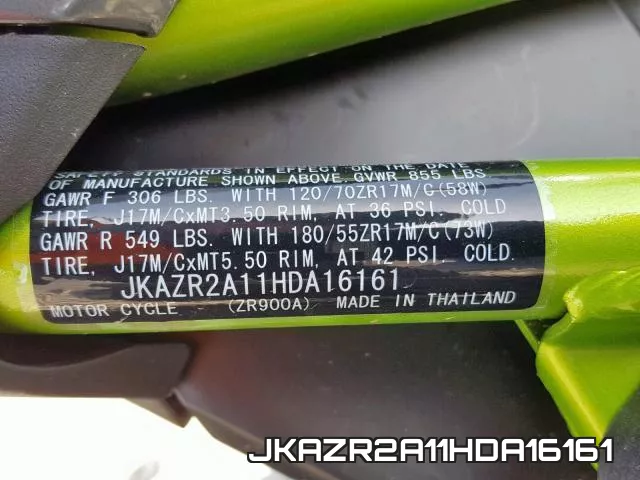 JKAZR2A11HDA16161 фото 2