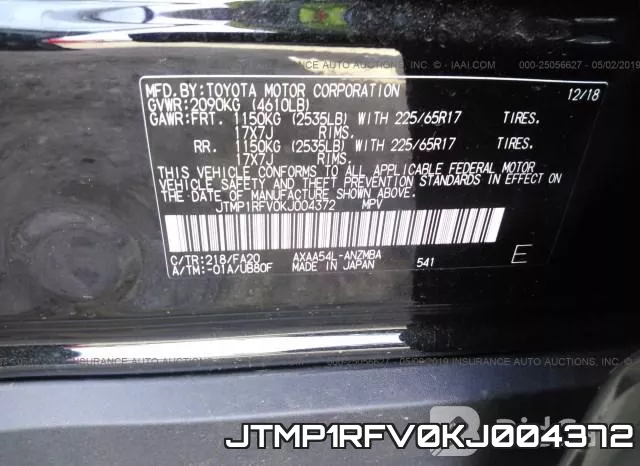 JTMP1RFV0KJ004372 фото 10