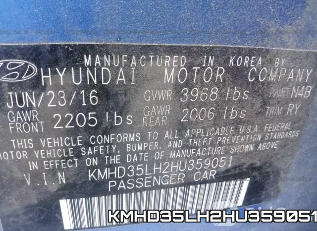 KMHD35LH2HU359051 фото 10