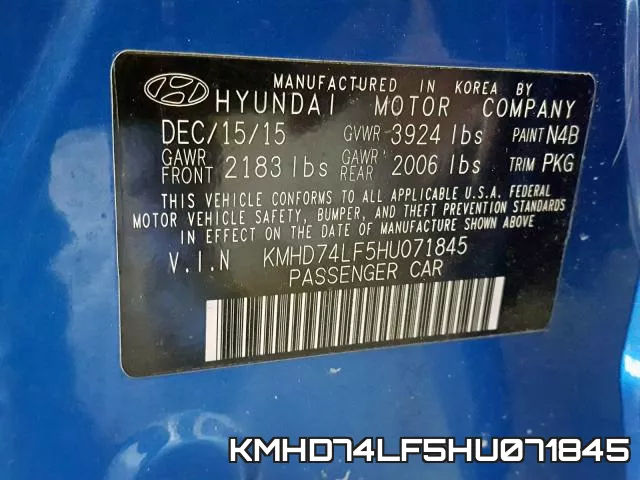 KMHD74LF5HU071845 фото 2