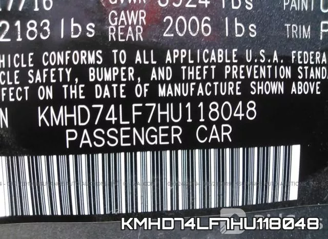 KMHD74LF7HU118048 фото 10