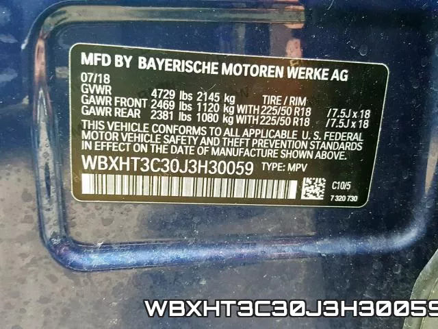 WBXHT3C30J3H30059 фото 2