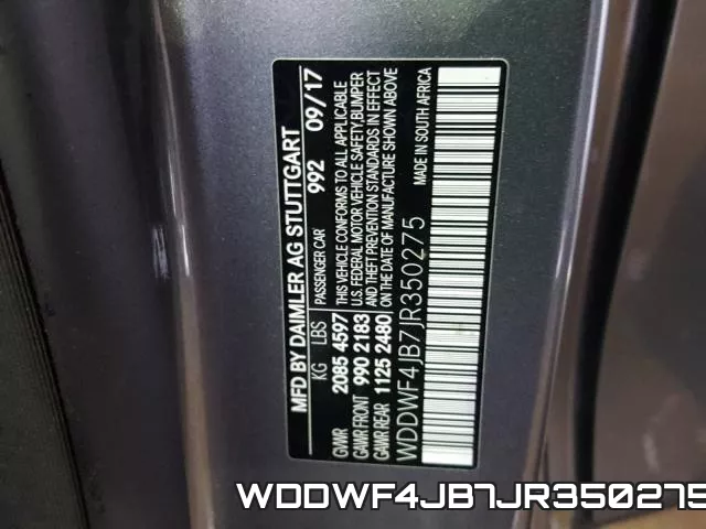 WDDWF4JB7JR350275 фото 2