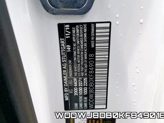 WDDWJ8DB0KF849018 фото 2