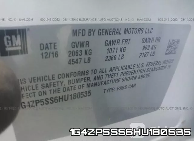1G4ZP5SS6HU180535 фото 10