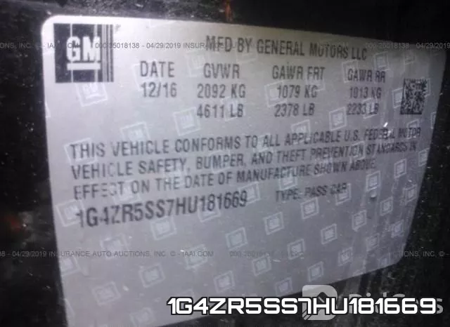 1G4ZR5SS7HU181669 фото 10