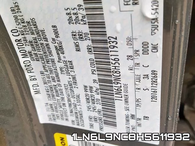 1LN6L9NC8H5611932 фото 2