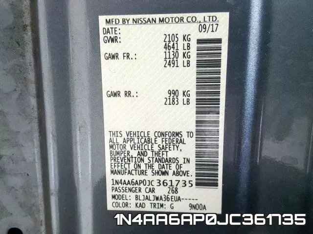 1N4AA6AP0JC361735 фото 2