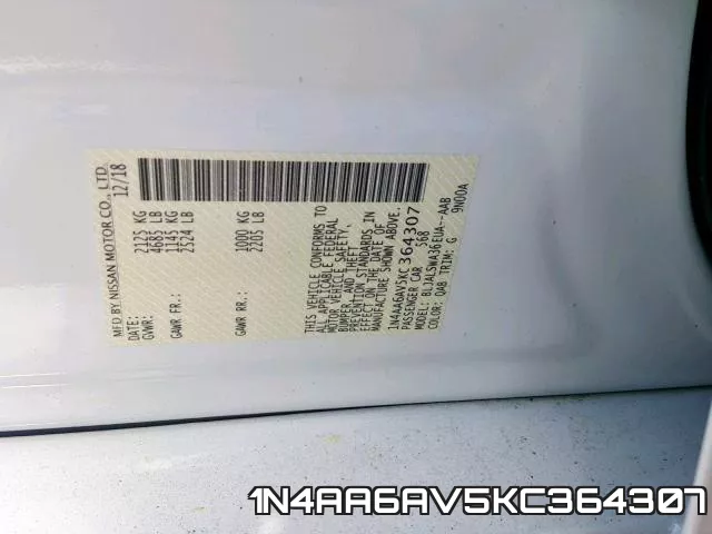 1N4AA6AV5KC364307 фото 2