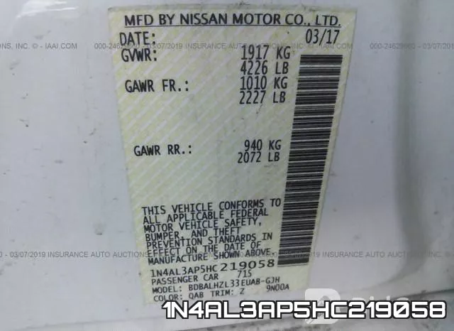 1N4AL3AP5HC219058 фото 10