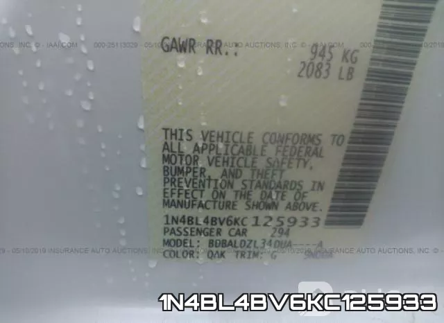 1N4BL4BV6KC125933 фото 10