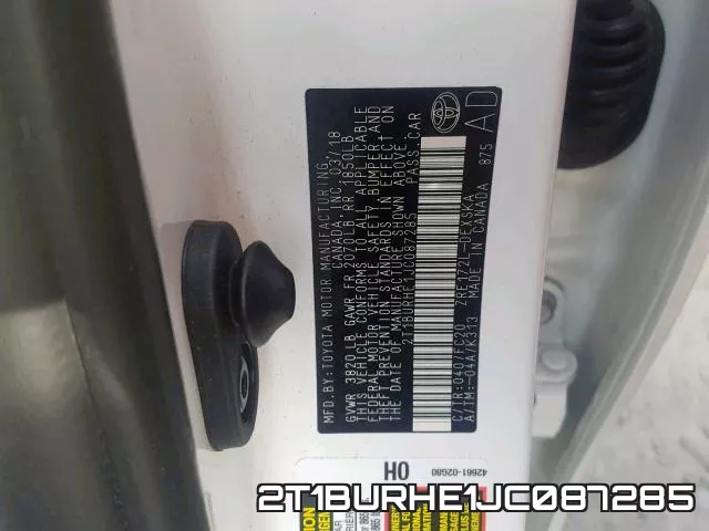 2T1BURHE1JC087285 фото 2