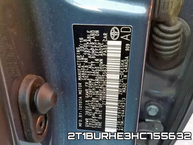2T1BURHE3HC755632 фото 2