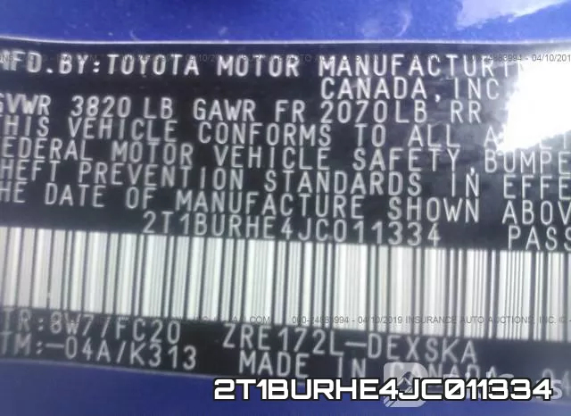 2T1BURHE4JC011334 фото 10
