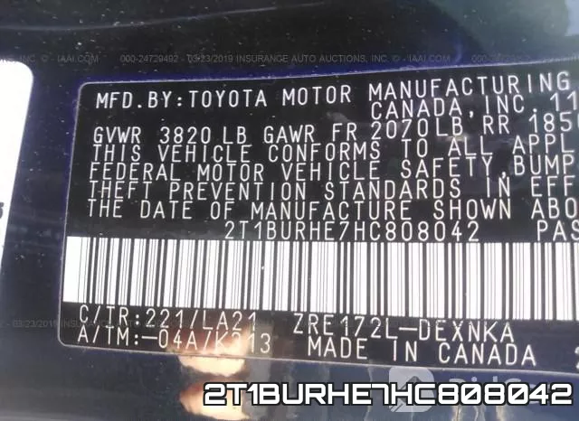 2T1BURHE7HC808042 фото 10