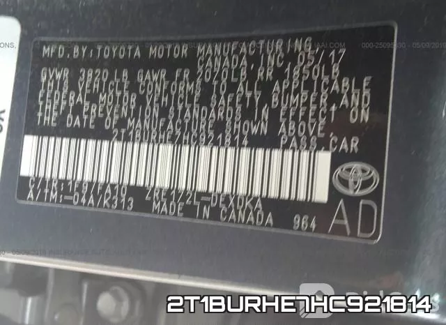 2T1BURHE7HC921814 фото 10