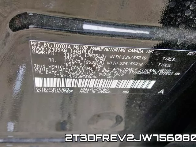2T3DFREV2JW756080 фото 2