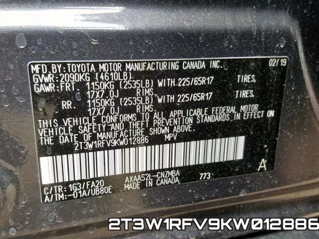 2T3W1RFV9KW012886 фото 2
